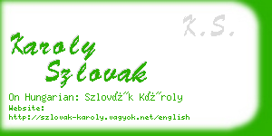 karoly szlovak business card